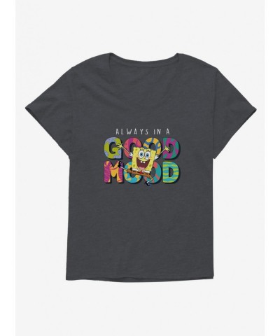 Discount Sale SpongeBob SquarePants Always In A Good Mood Girls T-Shirt Plus Size $11.24 T-Shirts