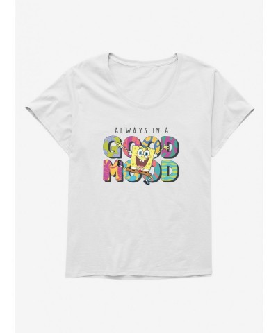 Discount Sale SpongeBob SquarePants Always In A Good Mood Girls T-Shirt Plus Size $11.24 T-Shirts