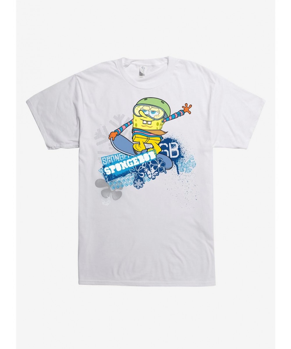 Sale Item SpongeBob SquarePants Sports Snowboard Tricks T-Shirt $7.84 T-Shirts