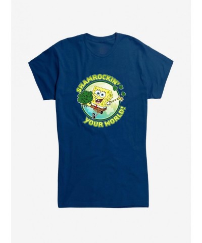 Seasonal Sale Spongebob Squarepants Shamrockin' Your World Girls T-Shirt $8.96 T-Shirts