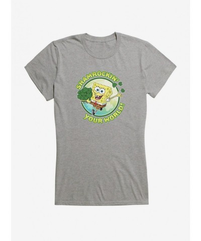 Seasonal Sale Spongebob Squarepants Shamrockin' Your World Girls T-Shirt $8.96 T-Shirts