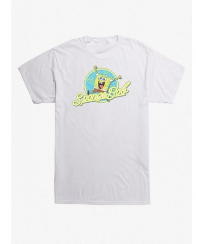 Exclusive Spongebob Squarepants Neon Circle Logo T-Shirt $8.99 T-Shirts