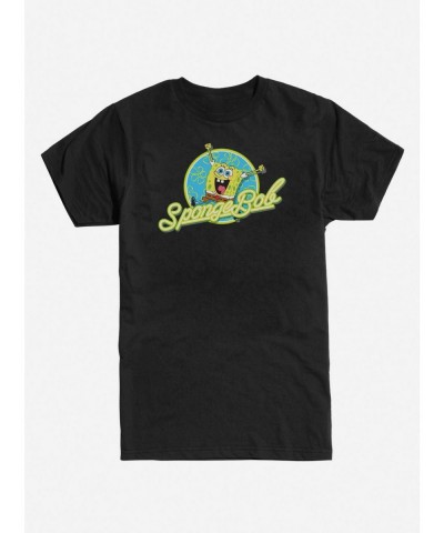 Exclusive Spongebob Squarepants Neon Circle Logo T-Shirt $8.99 T-Shirts