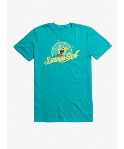 Exclusive Spongebob Squarepants Neon Circle Logo T-Shirt $8.99 T-Shirts