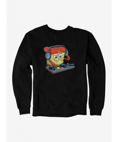 Seasonal Sale SpongeBob SquarePants DJ Sponge Turntable Sweatshirt $13.28 Sweatshirts