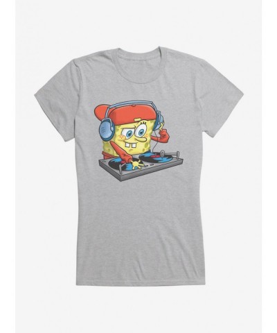 Unique SpongeBob SquarePants DJ Sponge Turntable Girls T-Shirt $9.76 T-Shirts