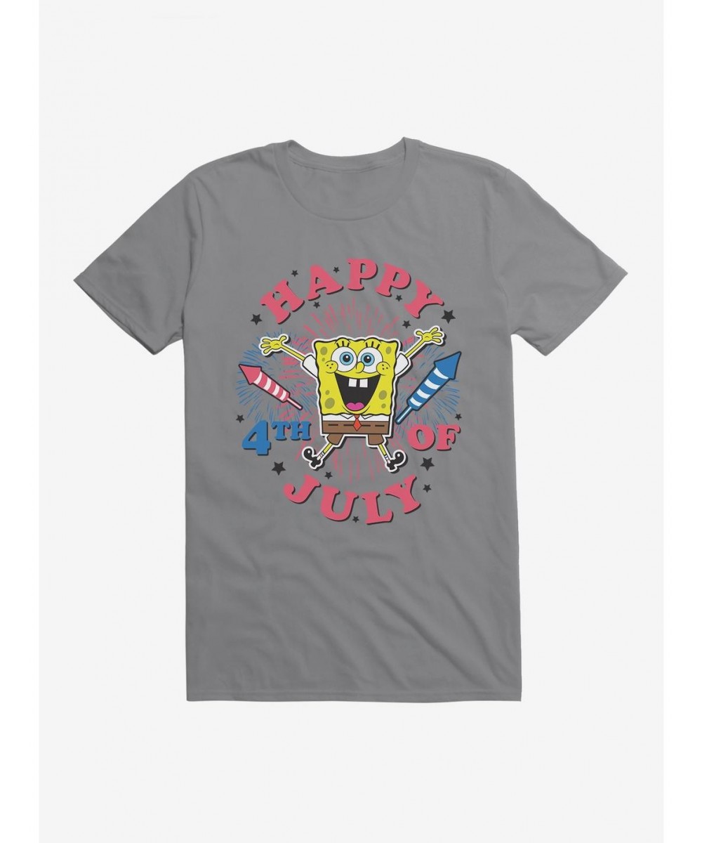 Flash Sale SpongeBob SquarePants Fourth Of July Fireworks T-Shirt $6.12 T-Shirts