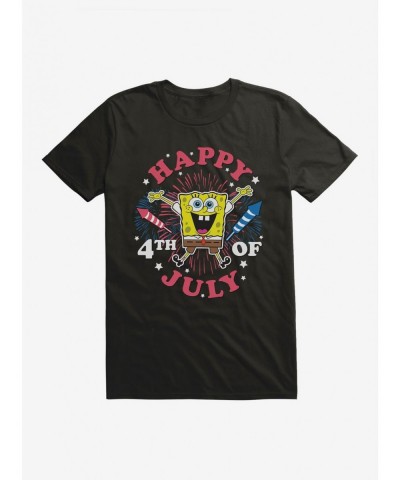 Flash Sale SpongeBob SquarePants Fourth Of July Fireworks T-Shirt $6.12 T-Shirts