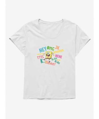 Exclusive SpongeBob SquarePants Text Verbiage Girls T-Shirt Plus Size $8.61 T-Shirts