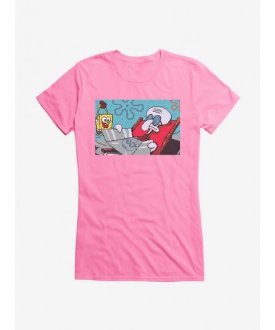 Seasonal Sale SpongeBob SquarePants Squidward Tanning Girls T-Shirt $7.97 T-Shirts