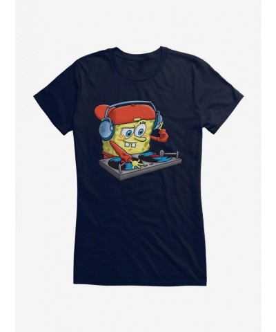 Unique SpongeBob SquarePants DJ Sponge Turntable Girls T-Shirt $9.76 T-Shirts