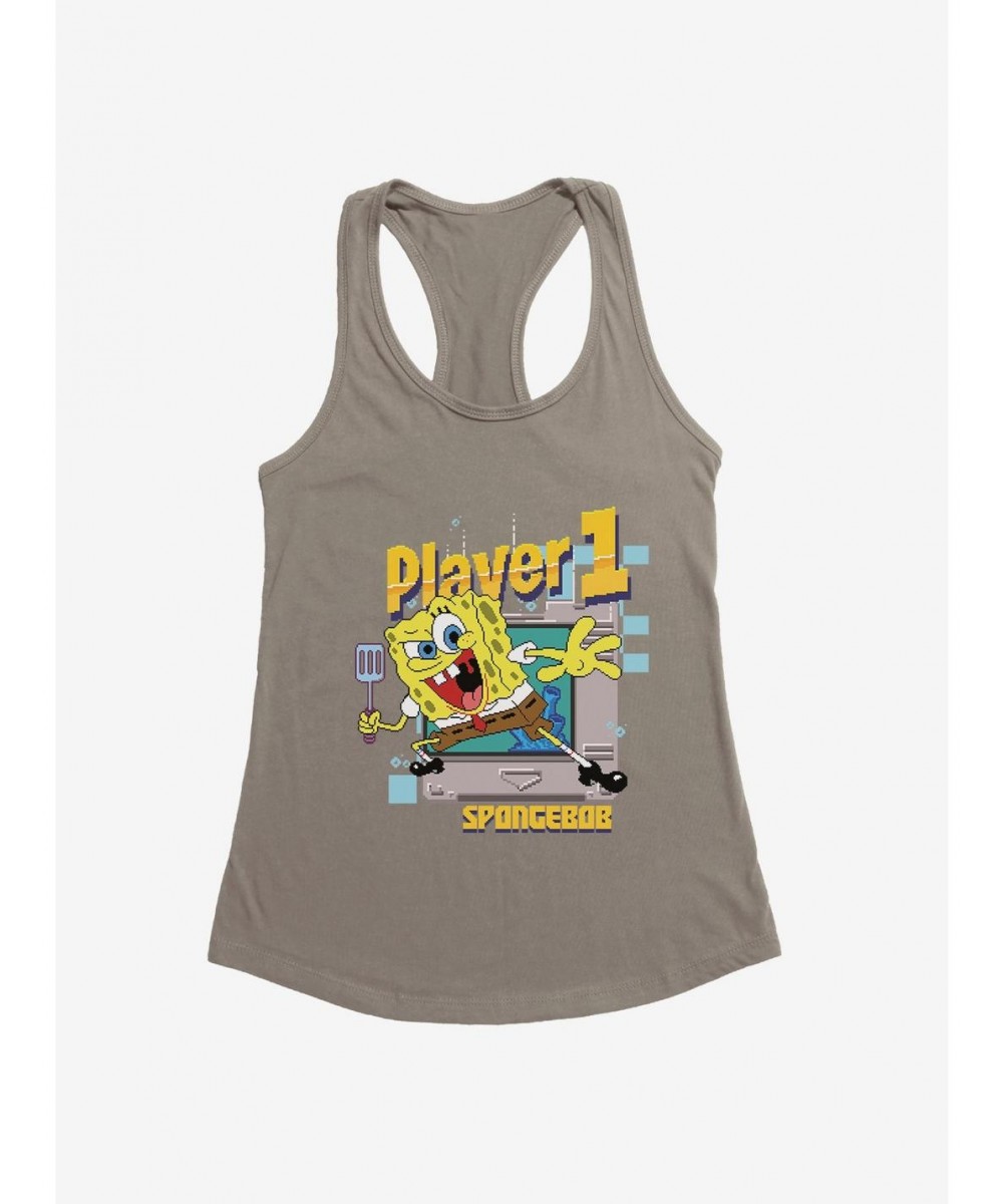 Cheap Sale SpongeBob SquarePants Player 1 SpongeBob Girls Tank $8.57 Tanks