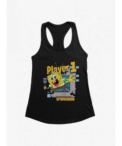 Cheap Sale SpongeBob SquarePants Player 1 SpongeBob Girls Tank $8.57 Tanks