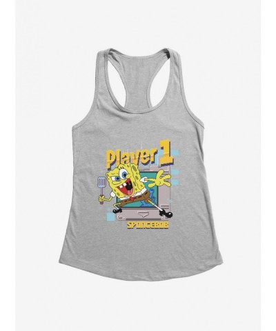 Cheap Sale SpongeBob SquarePants Player 1 SpongeBob Girls Tank $8.57 Tanks