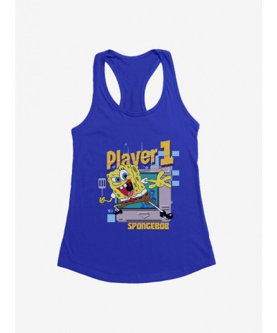 Cheap Sale SpongeBob SquarePants Player 1 SpongeBob Girls Tank $8.57 Tanks