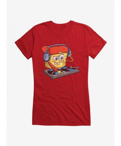 Unique SpongeBob SquarePants DJ Sponge Turntable Girls T-Shirt $9.76 T-Shirts