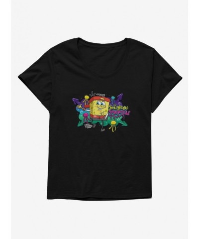 Trendy SpongeBob SquarePants Hip Hop Jellyfish Jammin' Girls T-Shirt Plus Size $8.61 T-Shirts