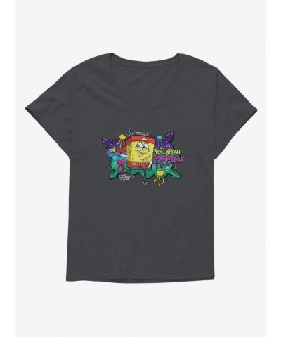 Trendy SpongeBob SquarePants Hip Hop Jellyfish Jammin' Girls T-Shirt Plus Size $8.61 T-Shirts