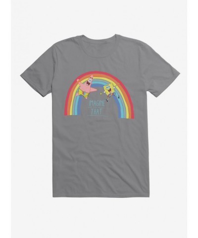 Discount Sale Spongebob Squarepants Imagine That Rainbow T-Shirt $9.37 T-Shirts