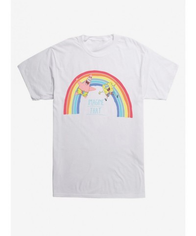 Discount Sale Spongebob Squarepants Imagine That Rainbow T-Shirt $9.37 T-Shirts