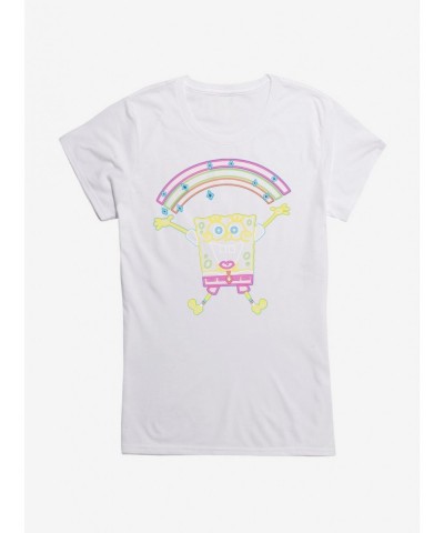 Special Spongebob Squarepants Neon Rainbow Sparkle Girls T-Shirt $7.37 T-Shirts