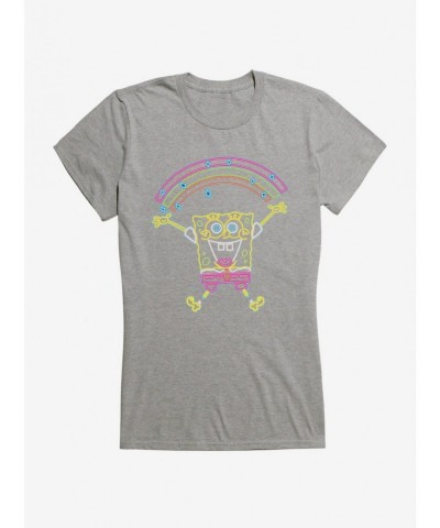 Special Spongebob Squarepants Neon Rainbow Sparkle Girls T-Shirt $7.37 T-Shirts