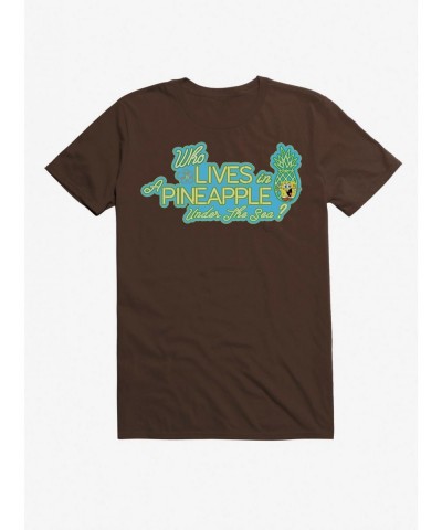 Fashion Spongebob Squarepants Lives In A Pineapple T-Shirt $6.50 T-Shirts