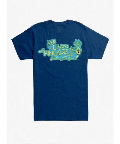 Fashion Spongebob Squarepants Lives In A Pineapple T-Shirt $6.50 T-Shirts