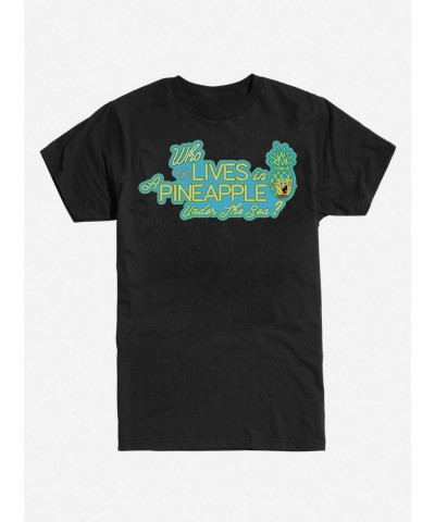 Fashion Spongebob Squarepants Lives In A Pineapple T-Shirt $6.50 T-Shirts