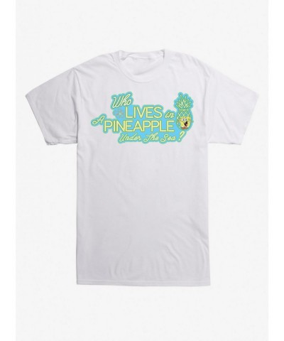 Fashion Spongebob Squarepants Lives In A Pineapple T-Shirt $6.50 T-Shirts