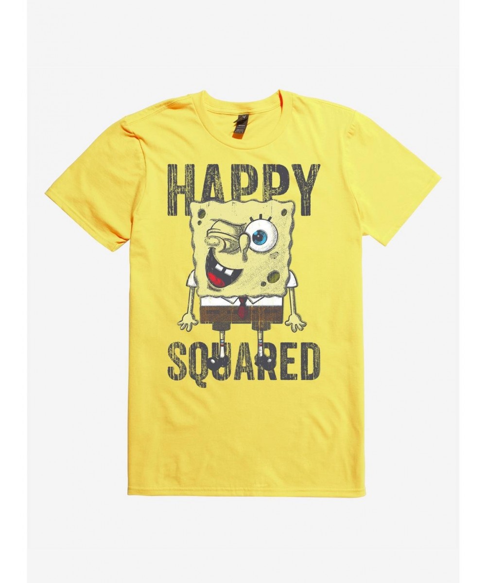 Flash Sale SpongeBob SquarePants Happy Squared Sponge T-Shirt $8.41 T-Shirts