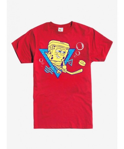 Low Price 90s SpongeBob Badge Hockey T-Shirt $9.74 T-Shirts