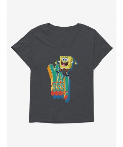 Seasonal Sale SpongeBob SquarePants Yasss Girls T-Shirt Plus Size $7.42 T-Shirts