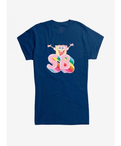 Flash Sale Spongebob Squarepants SB Rainbow Girls T-Shirt $8.17 T-Shirts