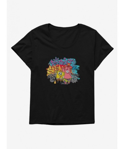 Huge Discount SpongeBob SquarePants Hip Hop Duo Girls T-Shirt Plus Size $8.61 T-Shirts