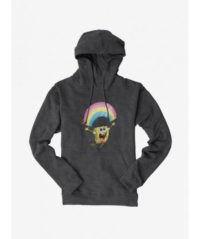 Clearance SpongeBob SquarePants Chasing Sparkle Rainbows Heather Oatmeal Hoodie $16.52 Hoodies