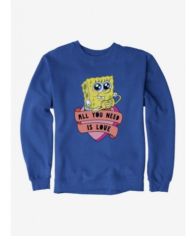 Hot Sale SpongeBob SquarePants All You Need Is Love Heart Sweatshirt $14.46 Sweatshirts