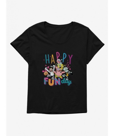 Special SpongeBob SquarePants Happy Fun Day Girls T-Shirt Plus Size $9.33 T-Shirts