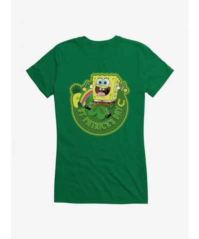 Pre-sale Discount SpongeBob SquarePants St. Patrick's Day Icon Girls T-Shirt $6.77 T-Shirts