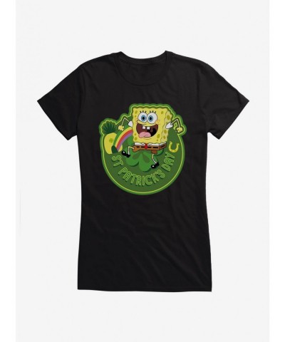 Pre-sale Discount SpongeBob SquarePants St. Patrick's Day Icon Girls T-Shirt $6.77 T-Shirts