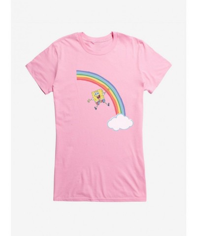 High Quality Spongebob Squarepants Rainbow Cloud Girls T-Shirt $7.97 T-Shirts