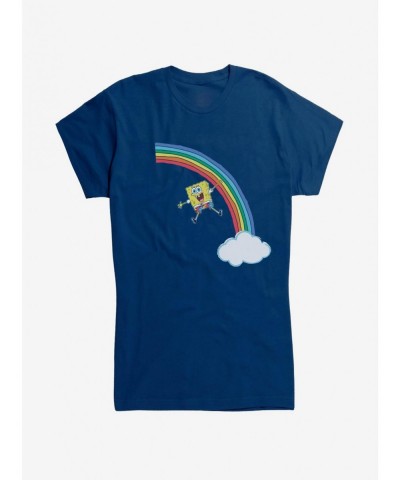 High Quality Spongebob Squarepants Rainbow Cloud Girls T-Shirt $7.97 T-Shirts