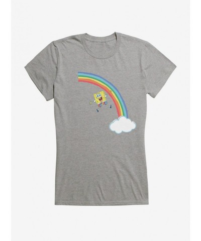 High Quality Spongebob Squarepants Rainbow Cloud Girls T-Shirt $7.97 T-Shirts