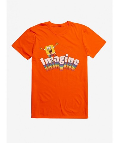 Cheap Sale Spongebob Squarepants Imagine Rainbow T-Shirt $7.46 T-Shirts