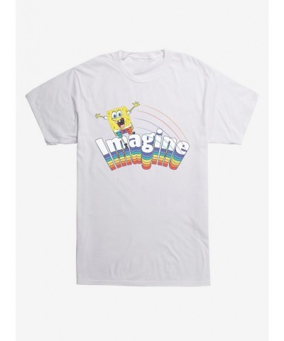 Cheap Sale Spongebob Squarepants Imagine Rainbow T-Shirt $7.46 T-Shirts