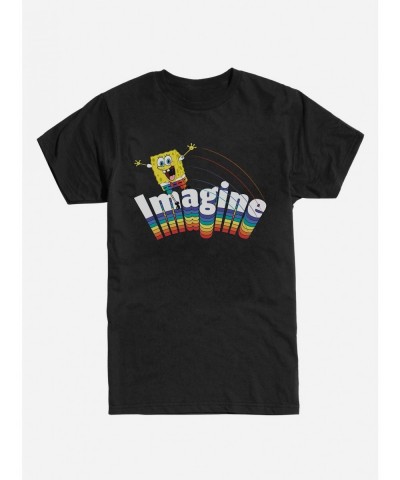 Cheap Sale Spongebob Squarepants Imagine Rainbow T-Shirt $7.46 T-Shirts