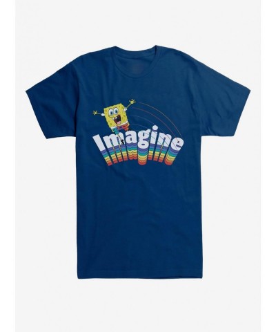 Cheap Sale Spongebob Squarepants Imagine Rainbow T-Shirt $7.46 T-Shirts