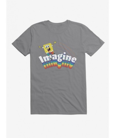 Cheap Sale Spongebob Squarepants Imagine Rainbow T-Shirt $7.46 T-Shirts