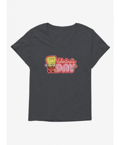 Limited Time Special SpongeBob SquarePants Valentine's Day Icon Girls T-Shirt Plus Size $7.18 T-Shirts