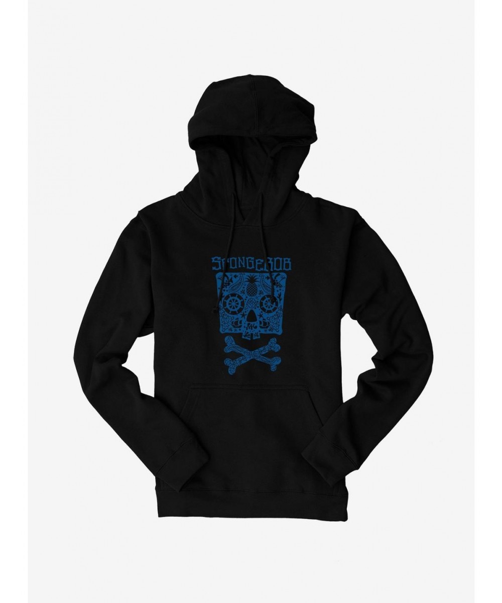 Absolute Discount SpongeBob SquarePants Skulls And Bones SpongeBob Hoodie $12.21 Hoodies